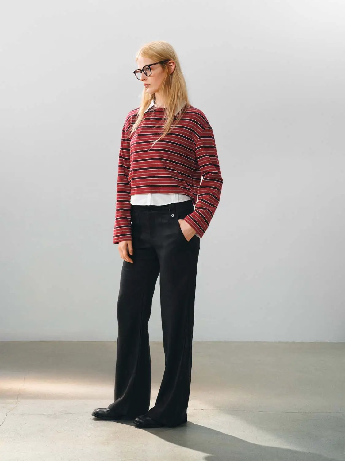 High Waisted Patch Pockets Wide-Leg Linen Blend Pants