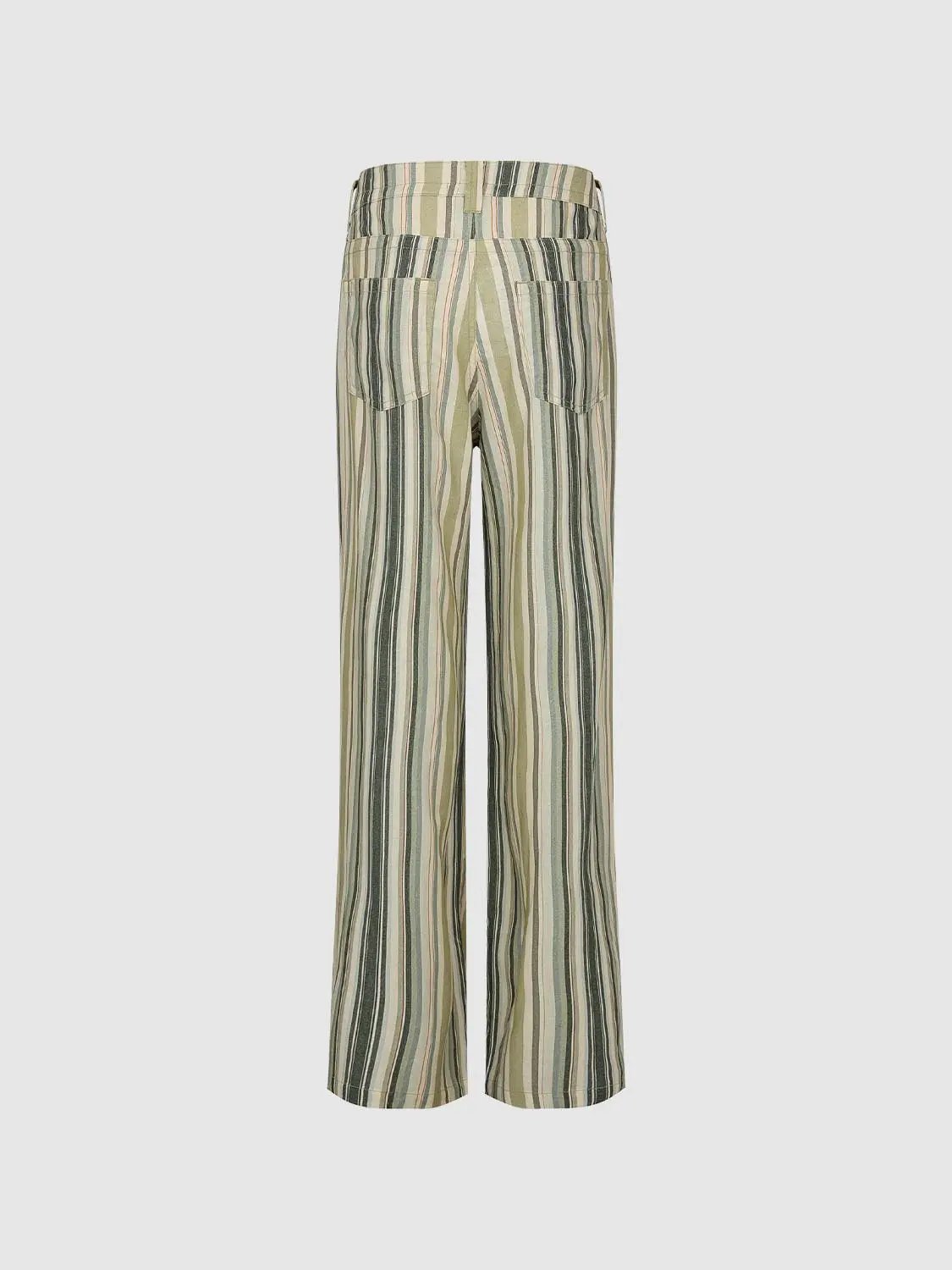 Pastel Striped Wide-leg Pants