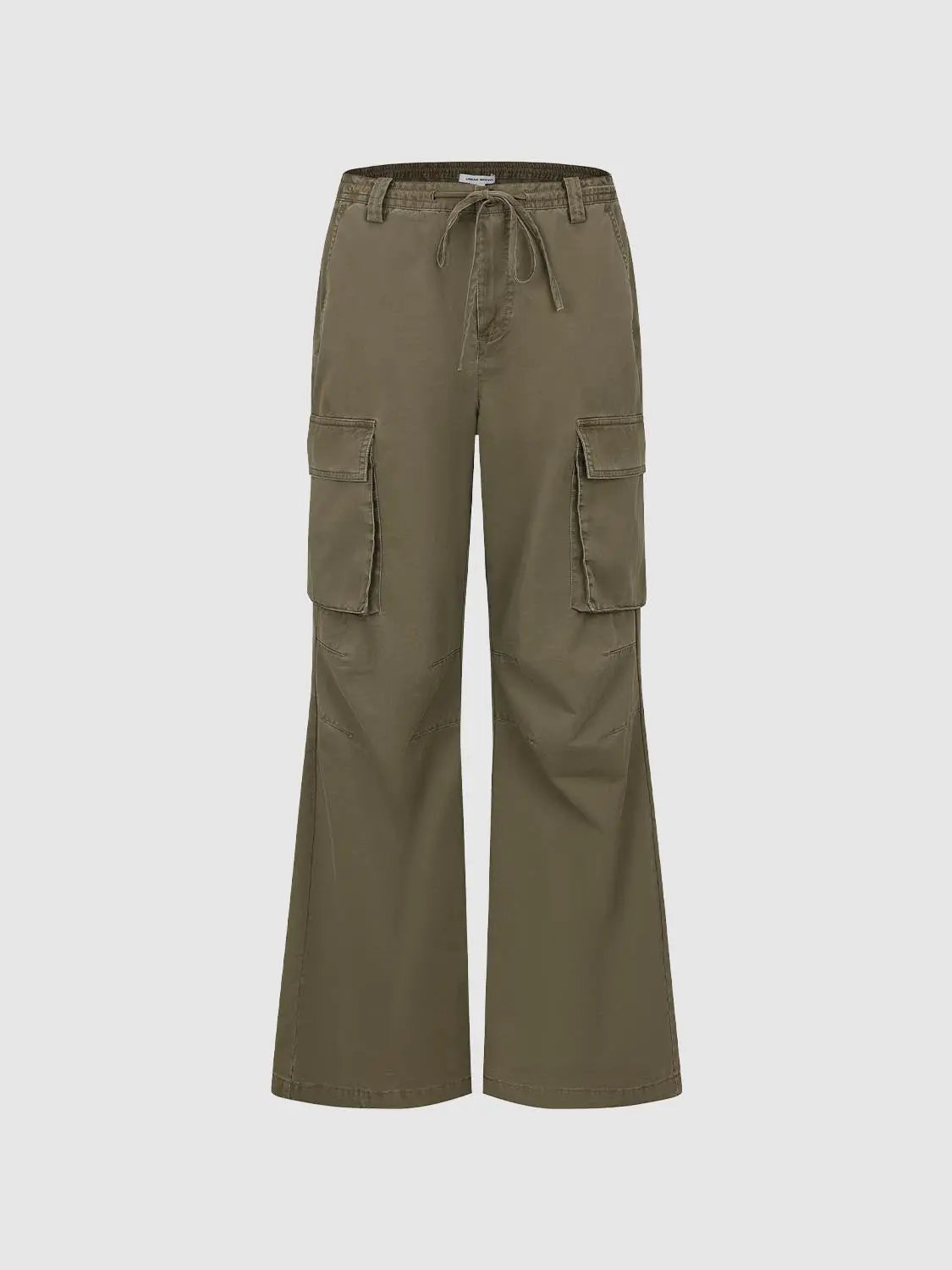 Cargo Oversized Wide-leg Drawstring Cotton Pants