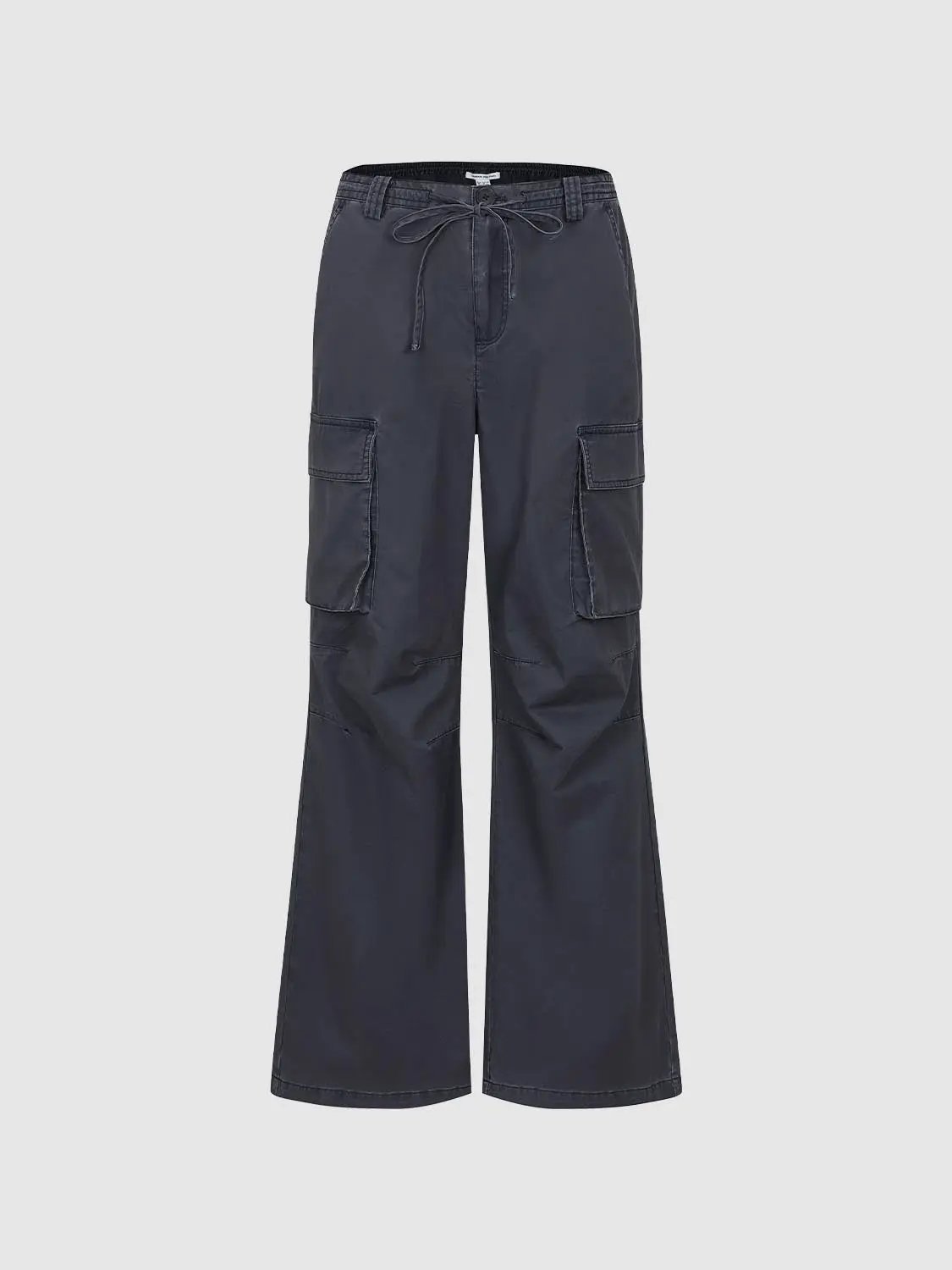 Cargo Oversized Wide-leg Drawstring Cotton Pants