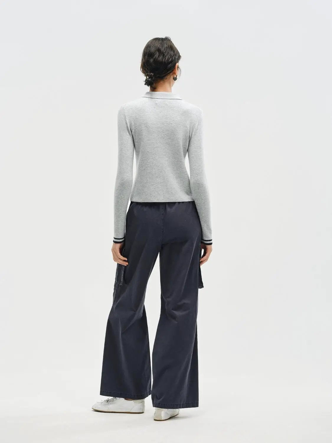 Cargo Oversized Wide-leg Drawstring Cotton Pants