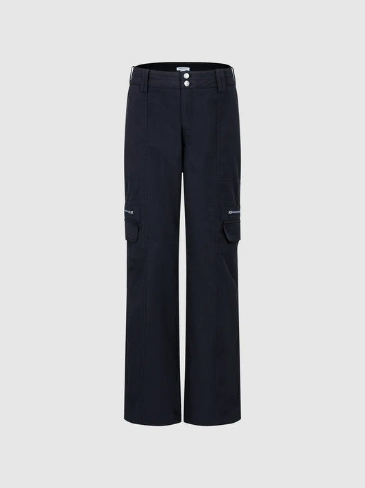 Wide-Leg Cargo with Utility Pockets Pants