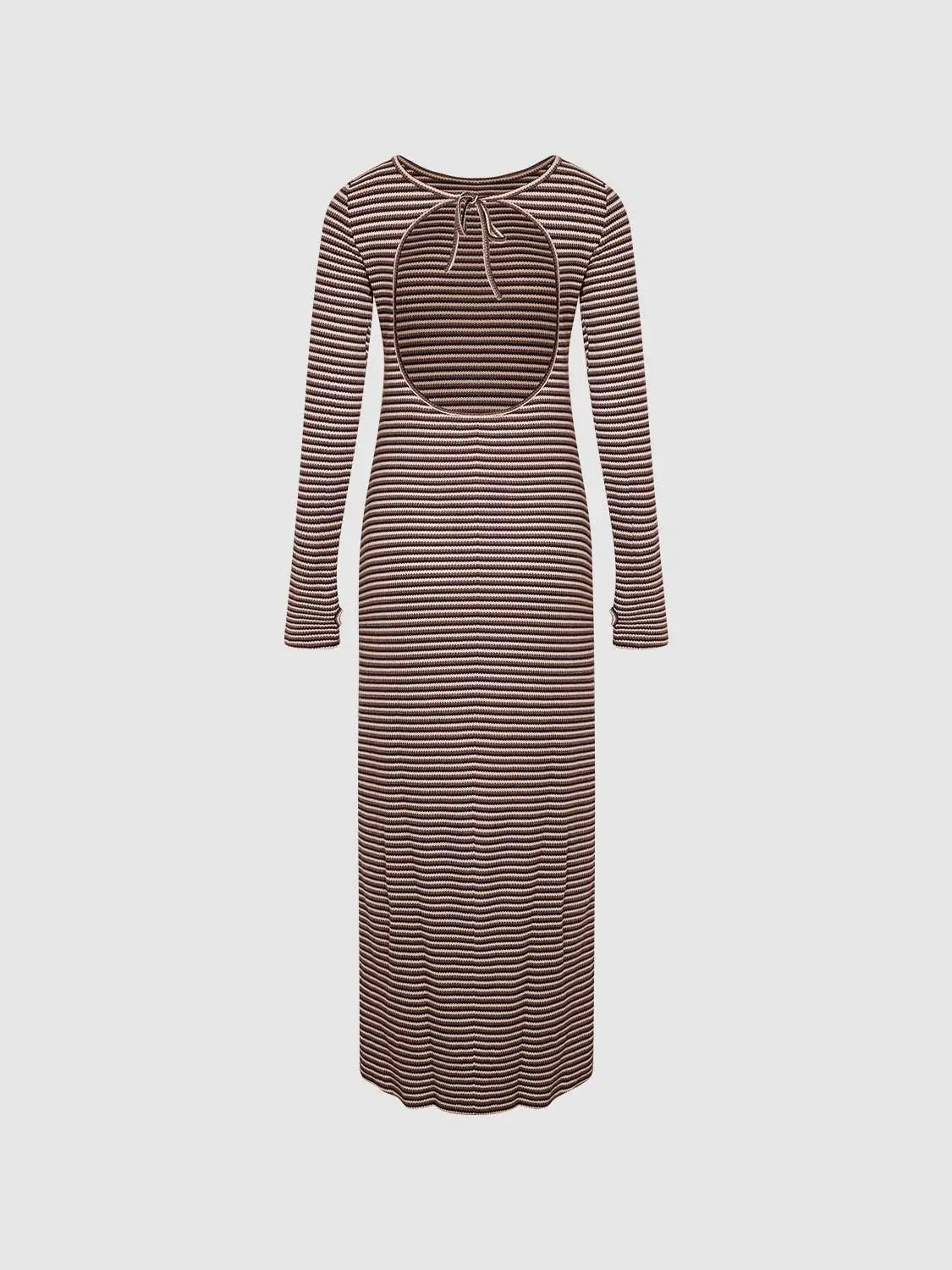 Back Cut-Out Striped Maxi Dresses