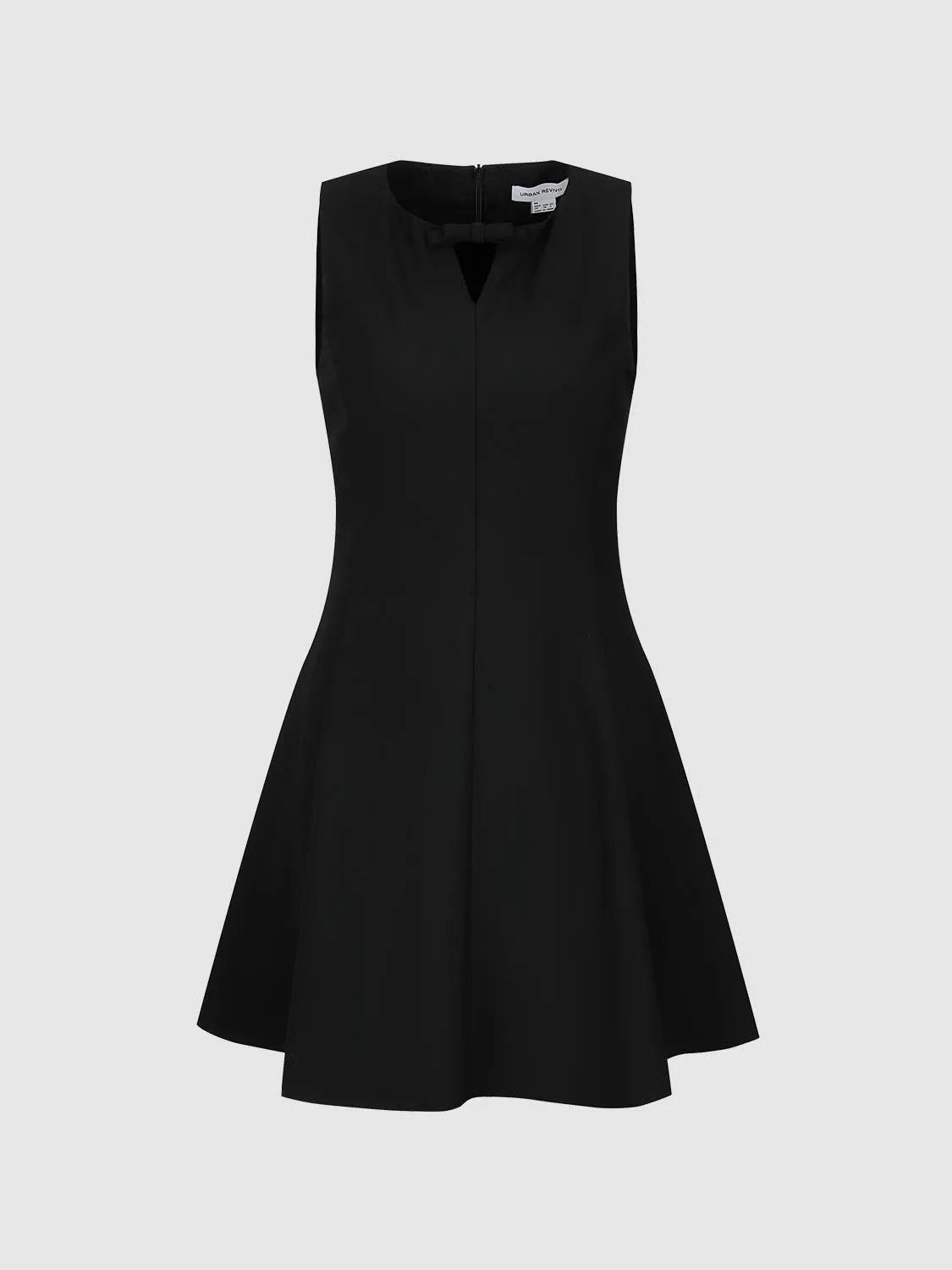 Sleeveless Notch Neck Fitted Waist Cotton Mini Dress