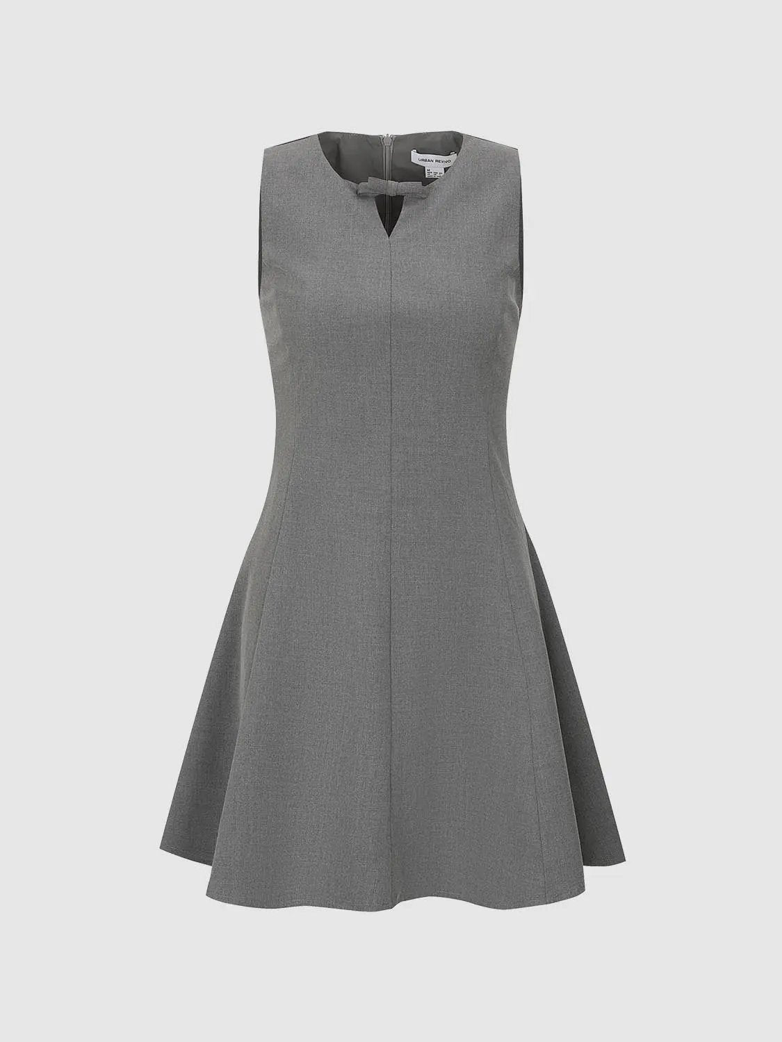 Sleeveless Notch Neck Fitted Waist Cotton Mini Dress