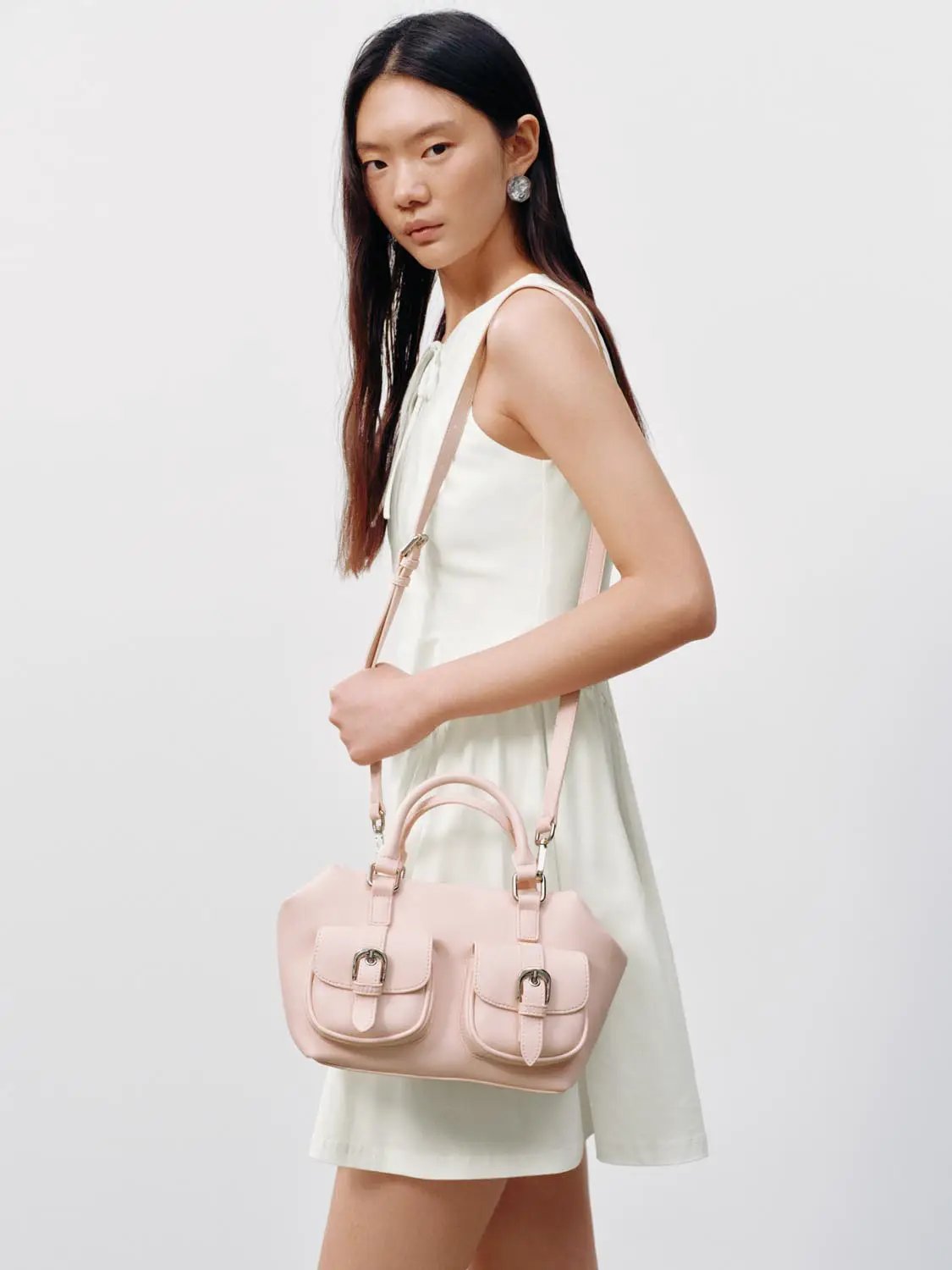 Tie Keyhole Neck Sleeveless A-Line Cotton Mini Dress