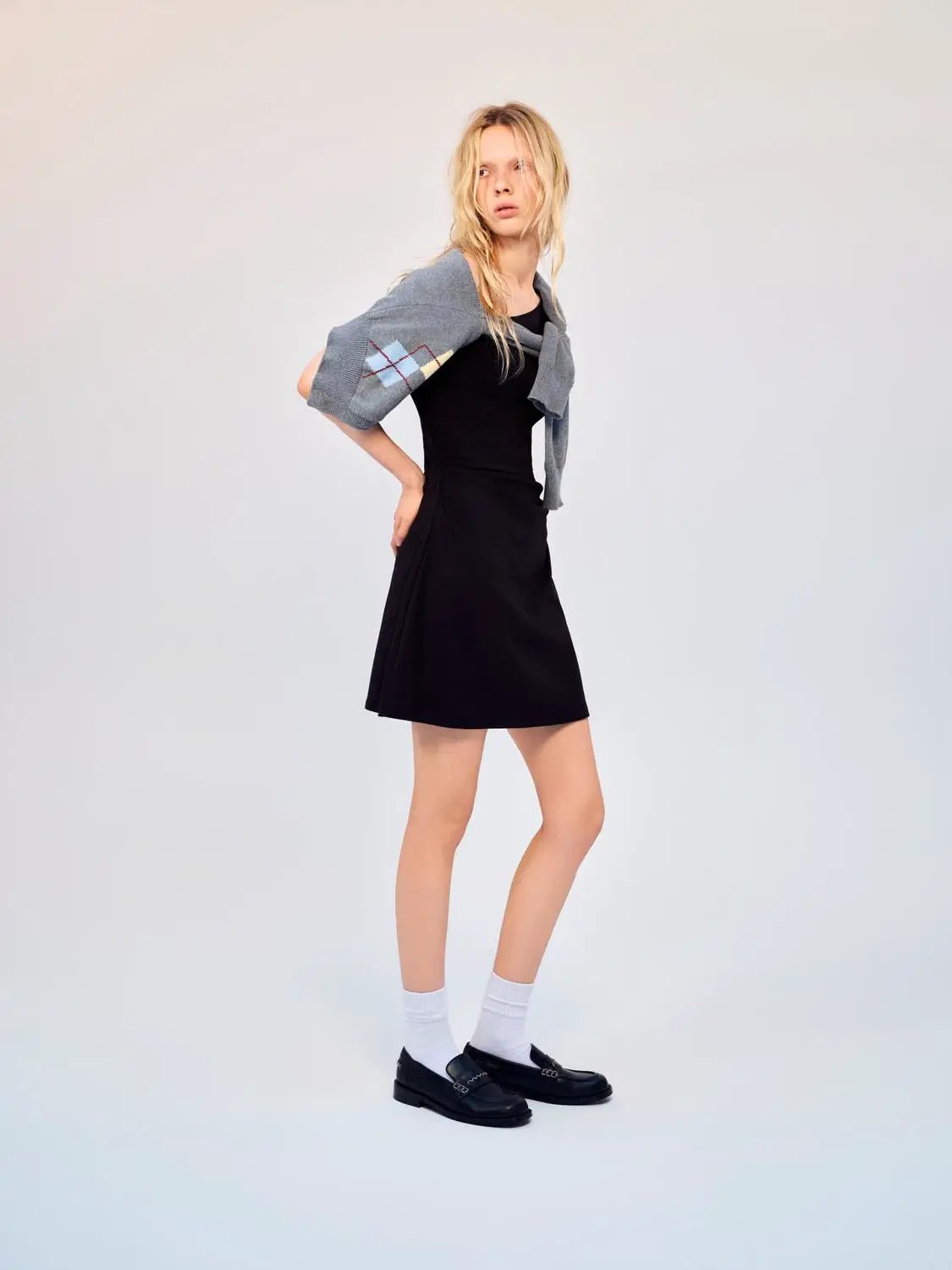 Slim One Shoulder Short Sleeve Side Ruched Mini Dress
