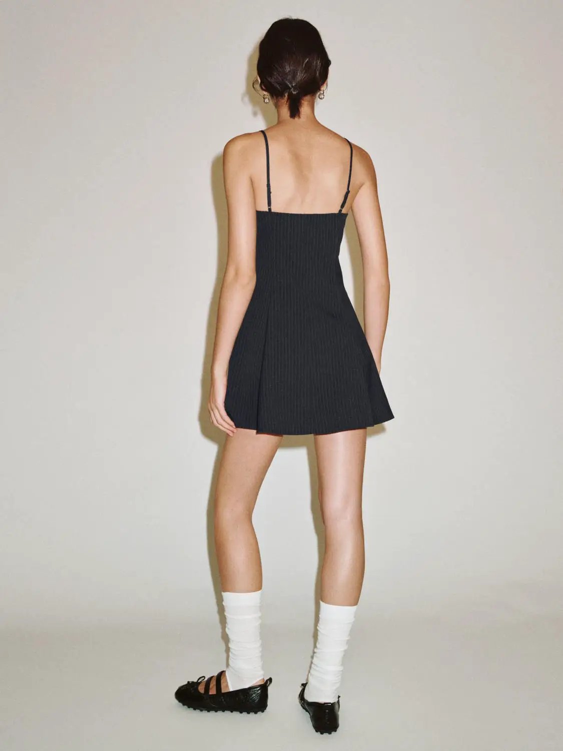 Striped Lace Trim Bow A-Line Sleeveless Dress