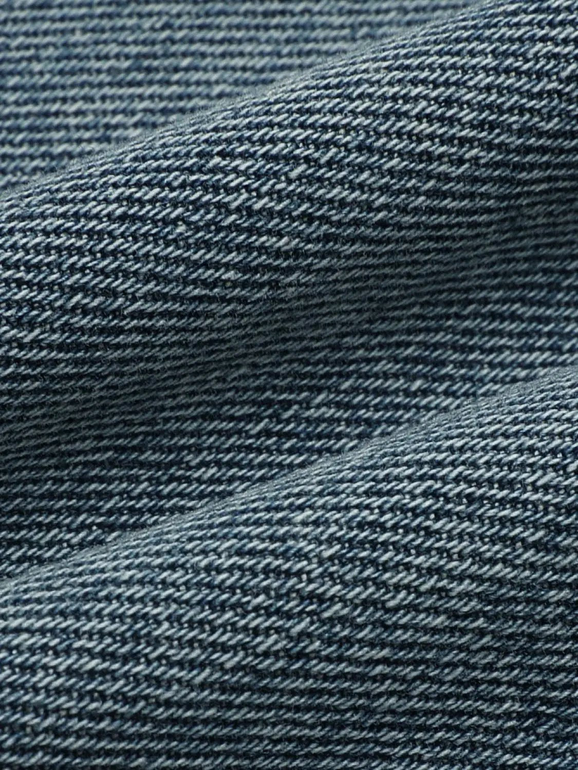 Mid Wash Distressed Raw Edge Relaxed Flare Leg Denim Jeans