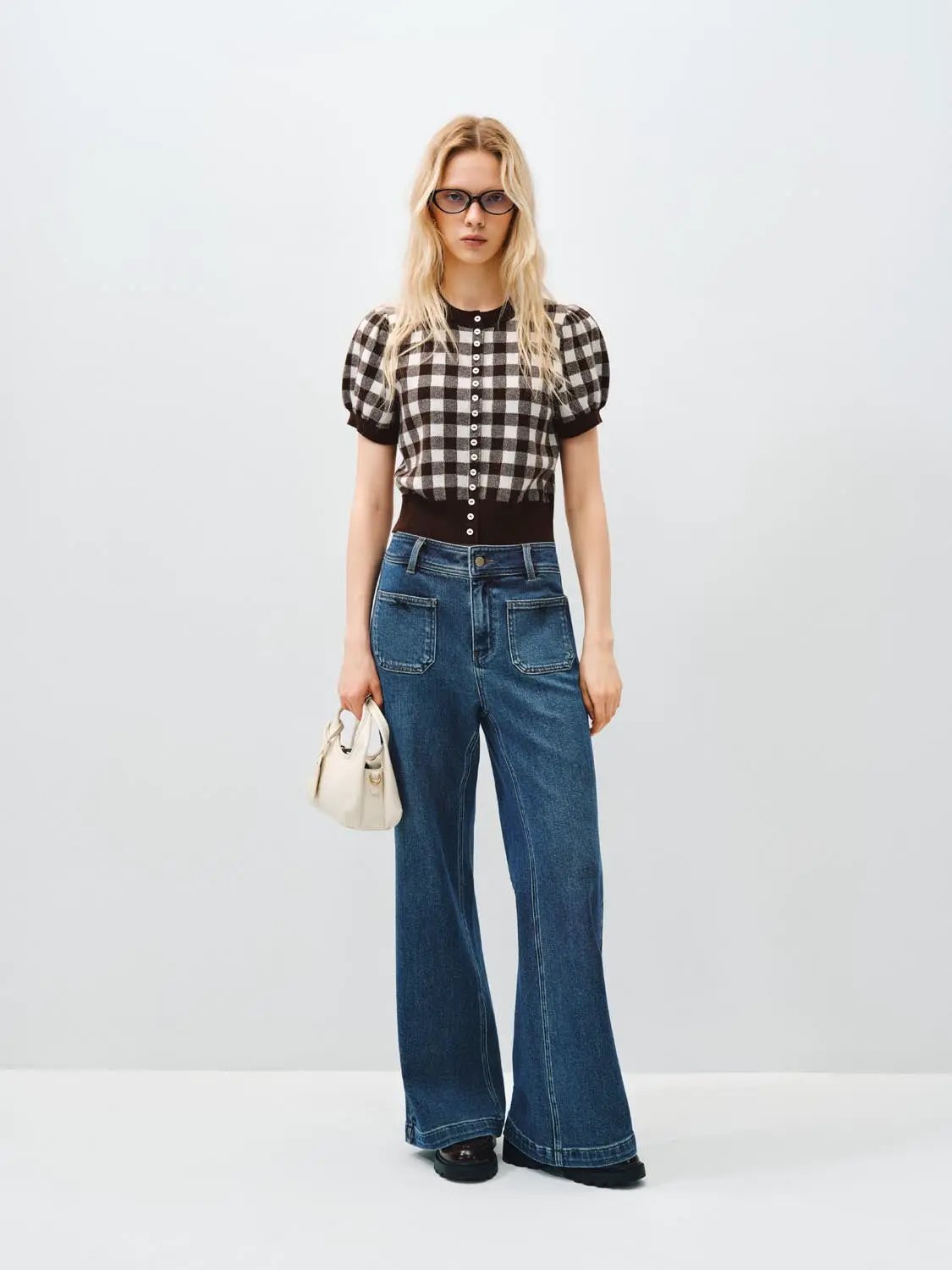 High-waisted Wide-leg Regular Cotton Jeans