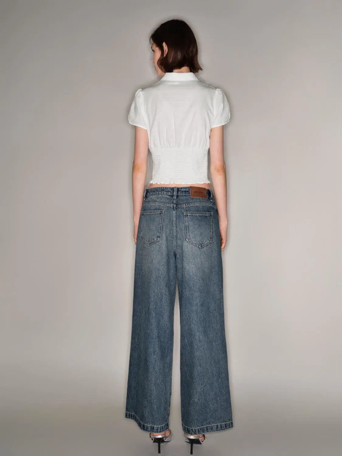 Wide-leg Medium Stretch Lyocell Cotton Blend Jeans