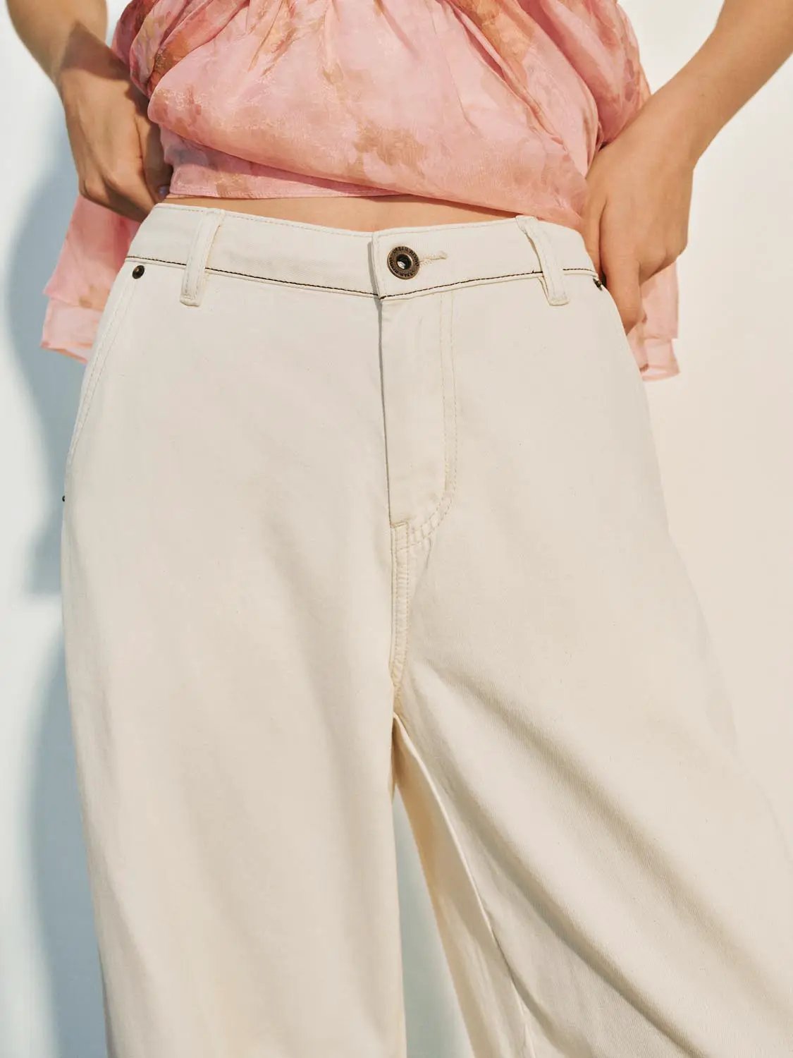 Loose Fit Wide-Leg Cotton Lyocell Soft Pants
