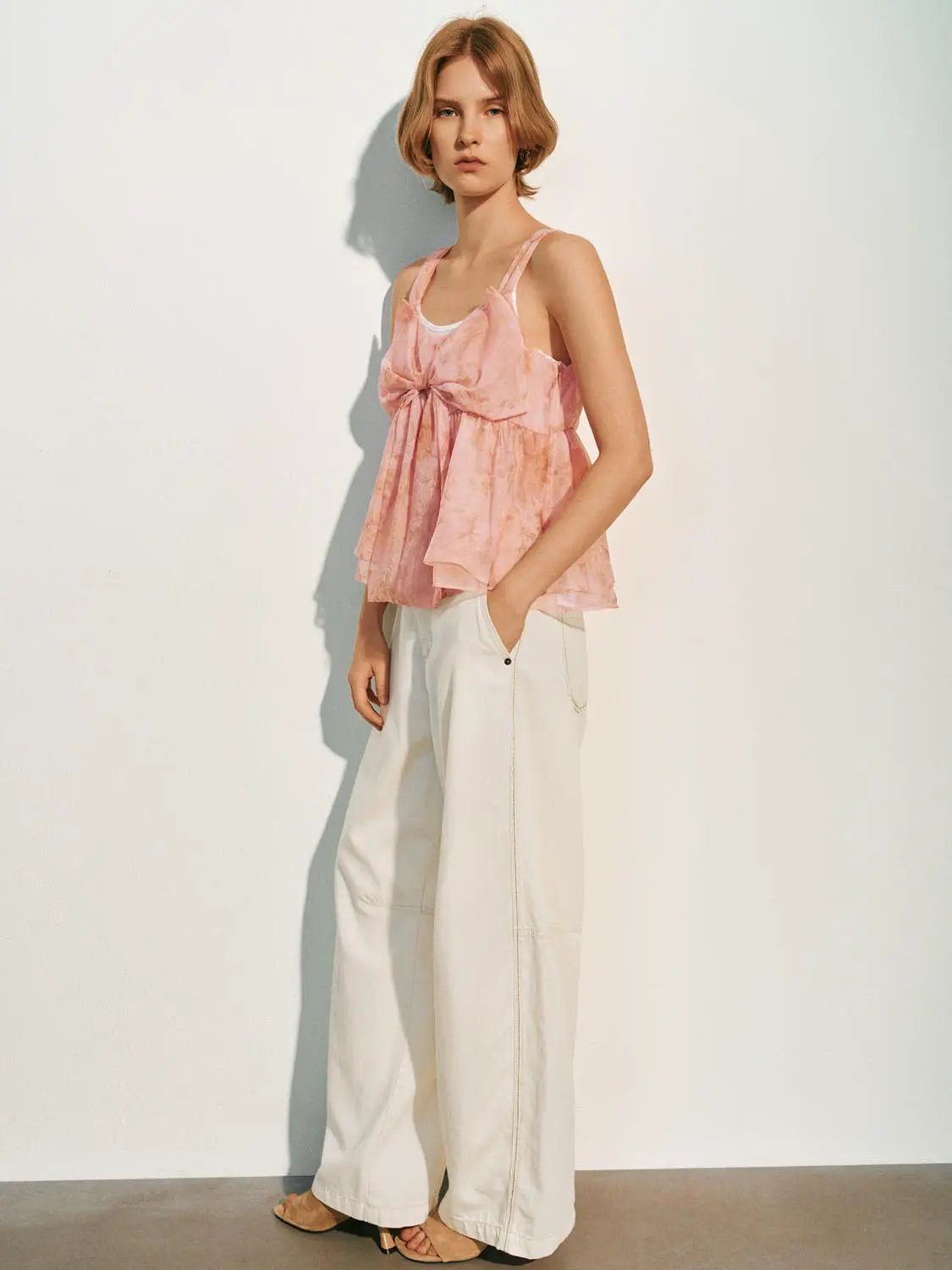 Loose Fit Wide-Leg Cotton Lyocell Soft Pants
