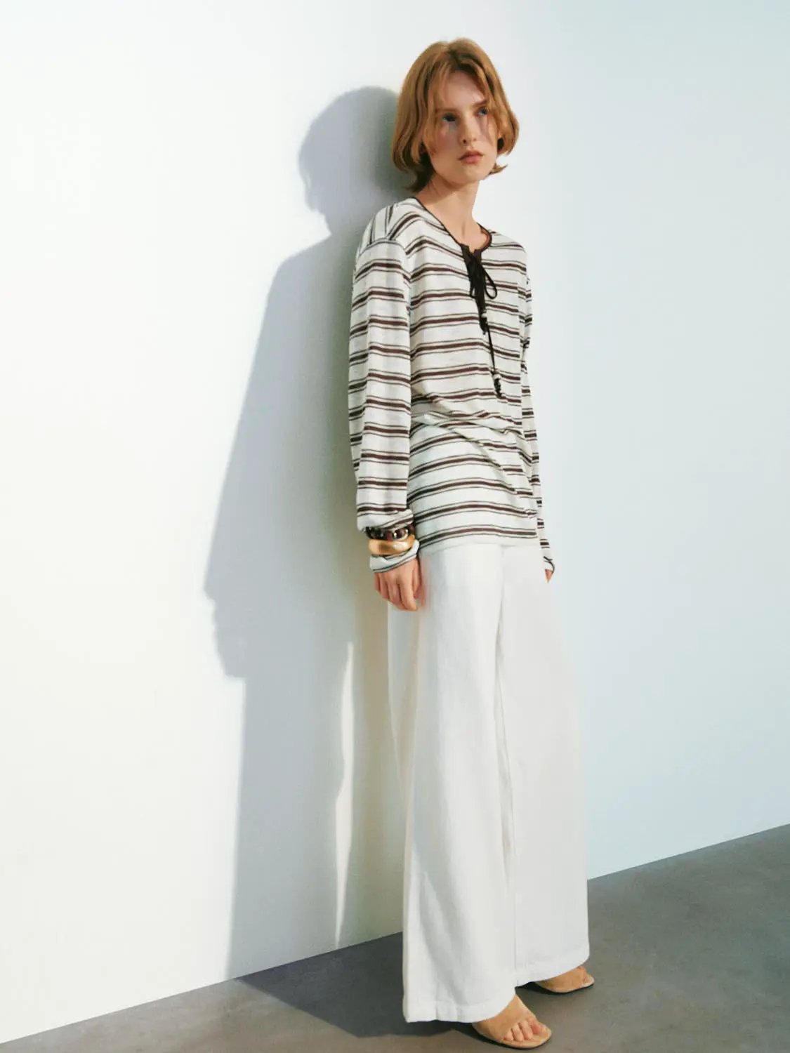 Wide-leg High Waisted Plain Front Full Length Pants