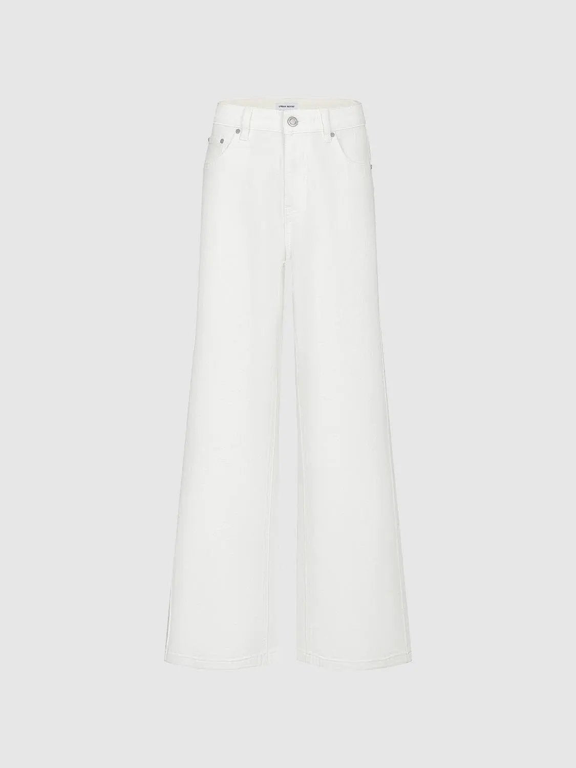 High-waisted Stretch Cotton Wide-leg Pants