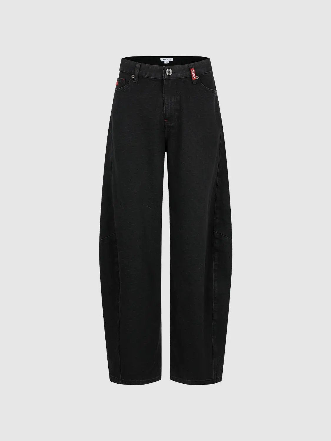 Wide-leg High-waisted Cotton Blend Jeans