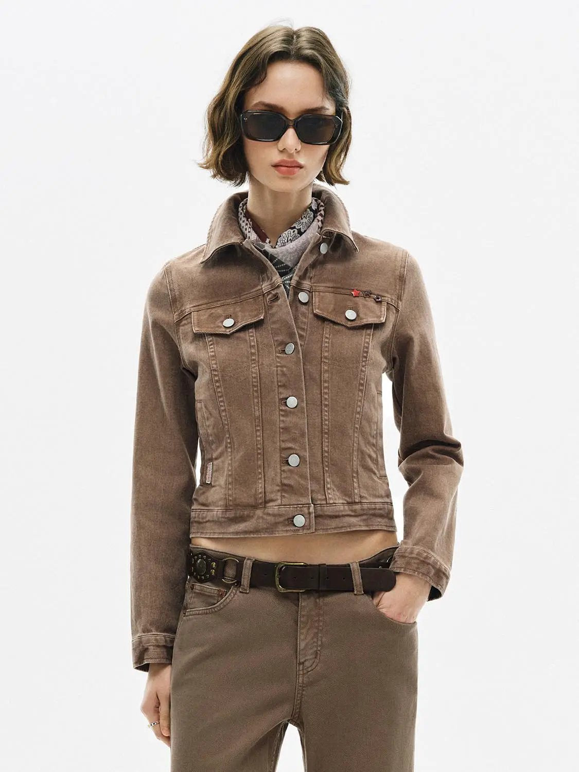 Long Sleeve Cotton Button Trucker Jacket