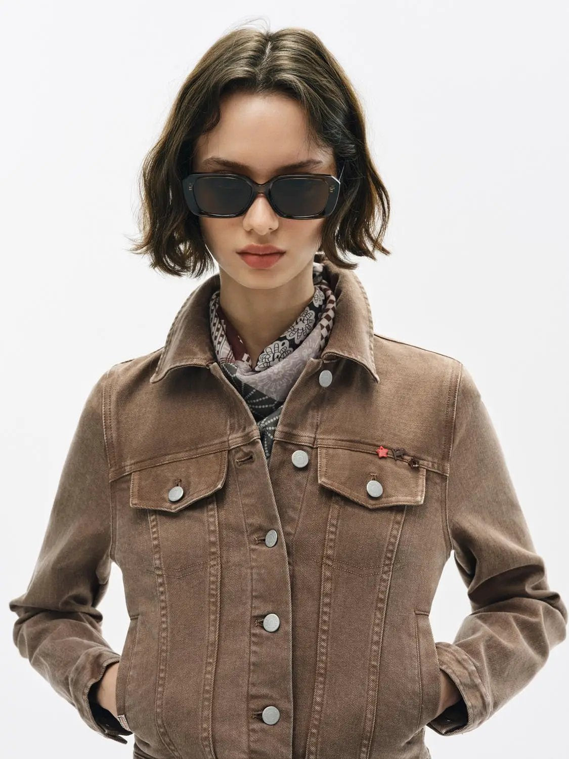 Long Sleeve Cotton Button Trucker Jacket