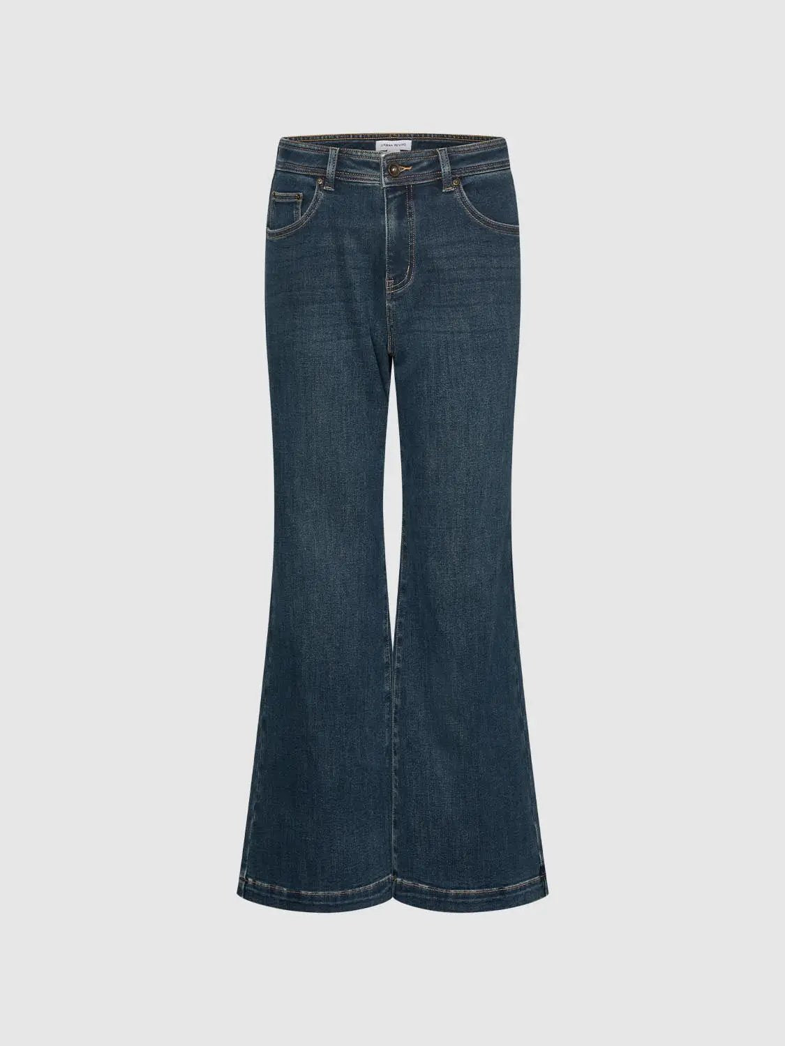 Mid-rise Wide-leg Cotton Blend Jeans