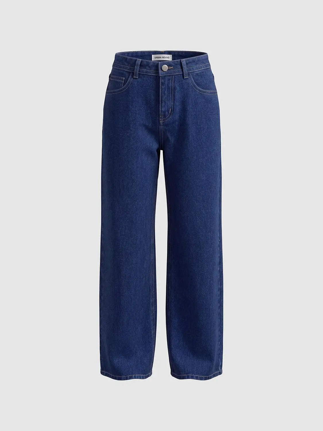 Mid-rise Wide-leg Cotton Jeans