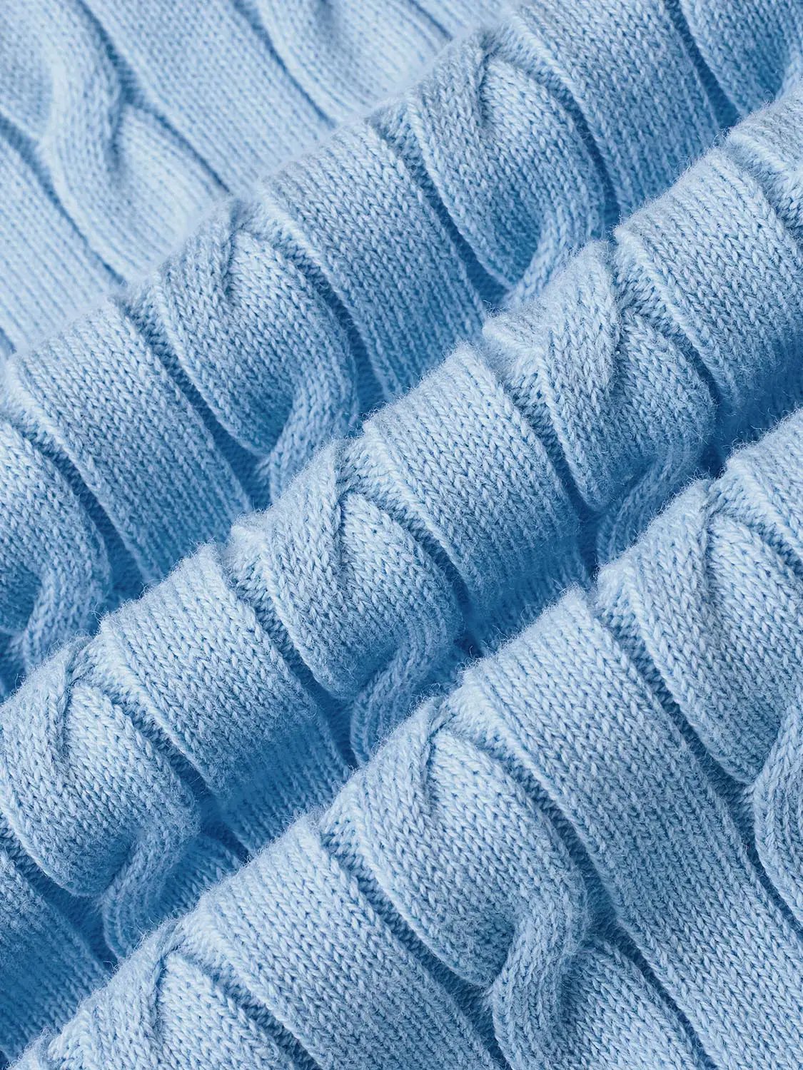 Polo Collar Cable Knit Button Front Cropped Cotton Top