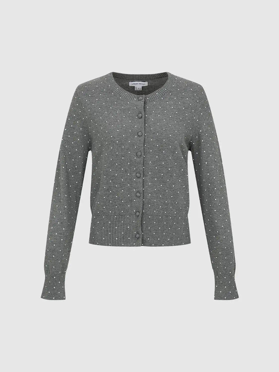 Polka Dot Knit Cotton Cardigan