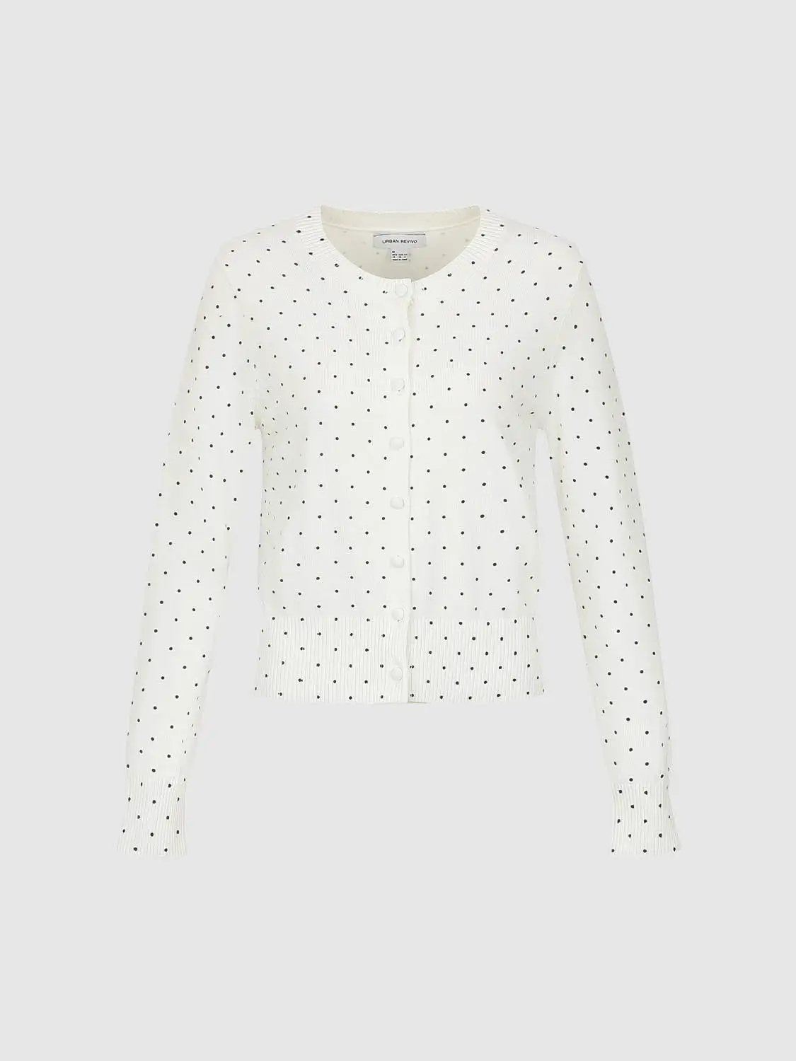 Polka Dot Knit Cotton Cardigan