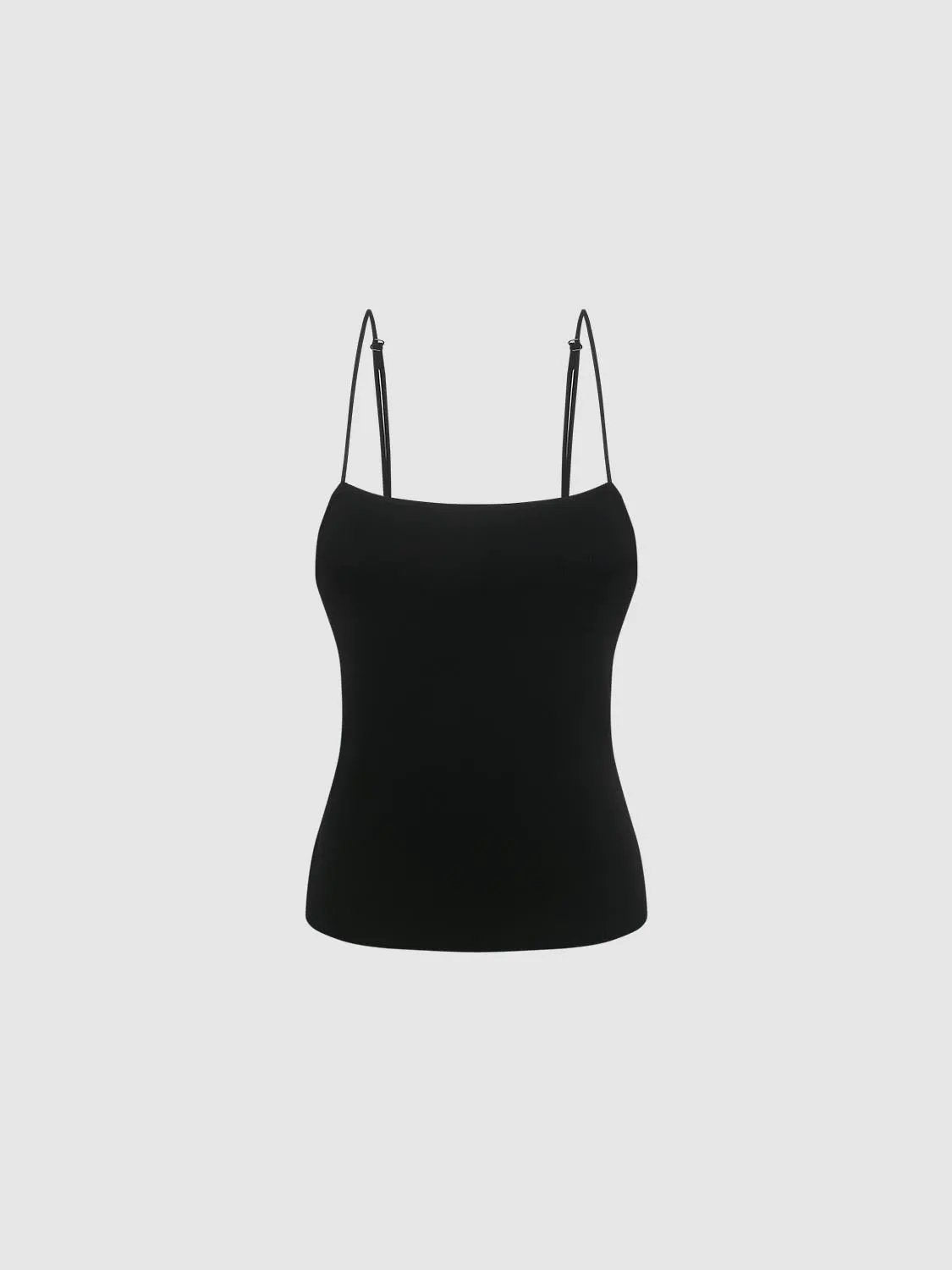 Knit Fitted Sleeveless Cami Top With Adjustable Straps