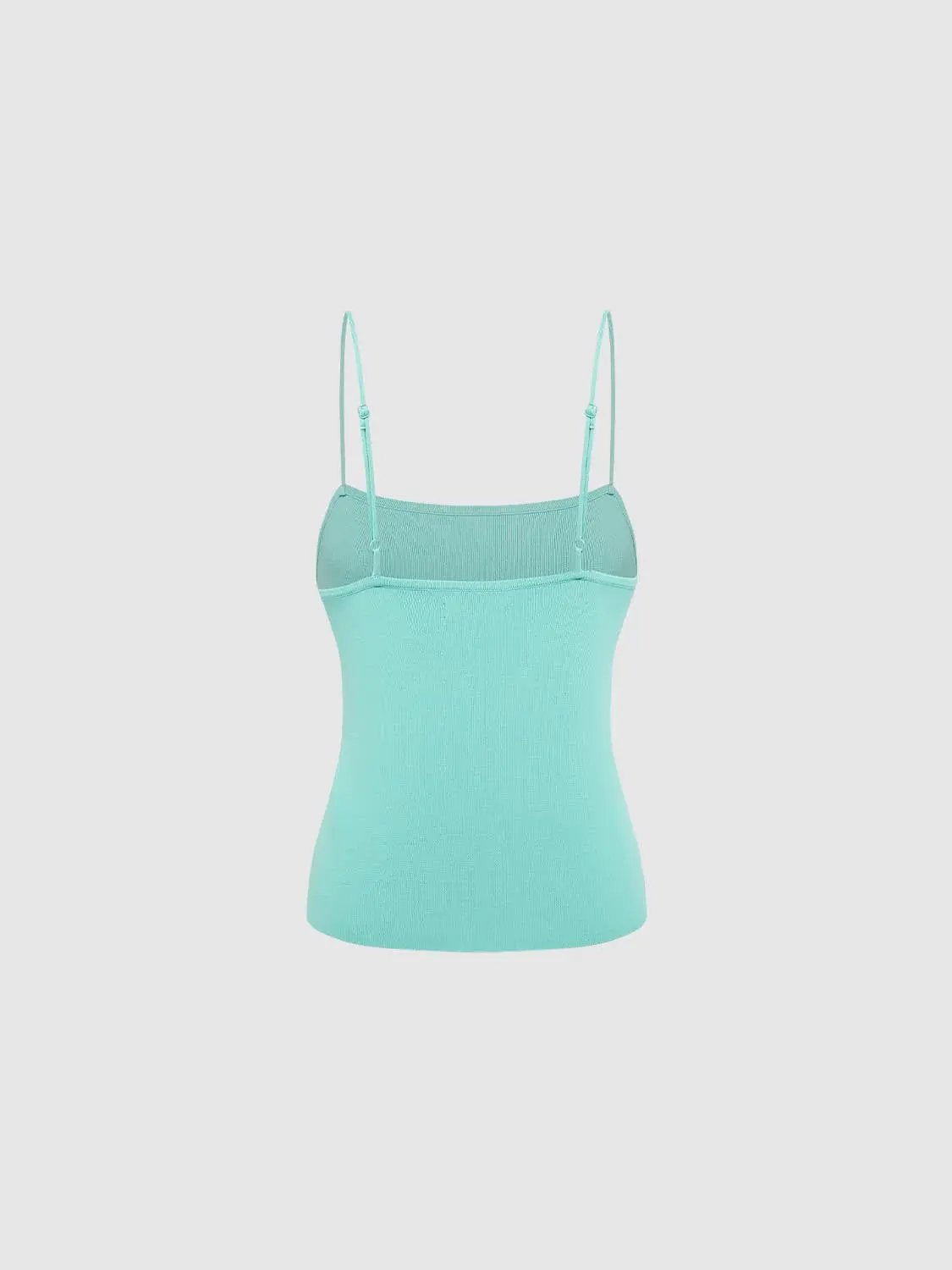 Knit Fitted Sleeveless Cami Top With Adjustable Straps