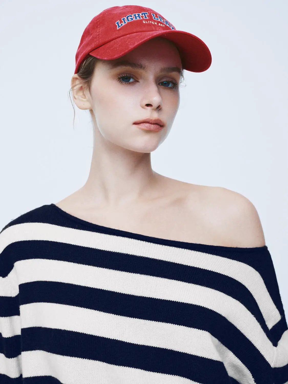 Striped Boat Neck Long Sleeve Ribbed Sweater