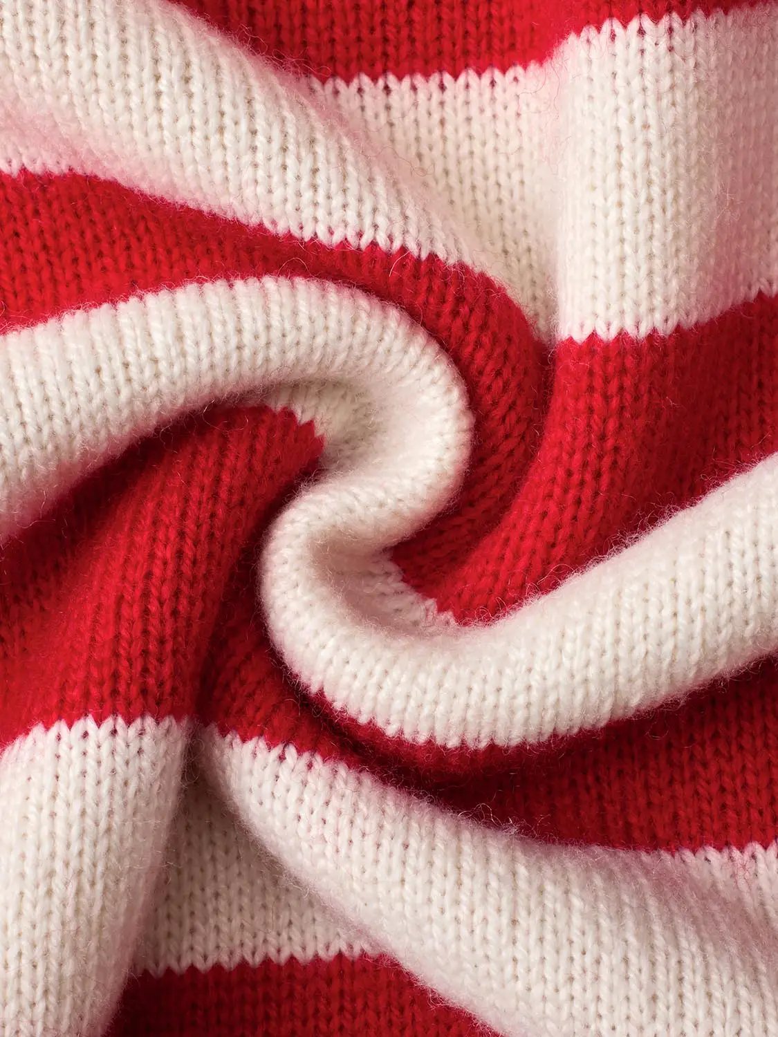 Striped Boat Neck Long Sleeve Ribbed Sweater