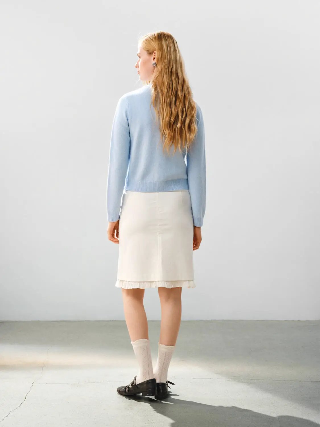 Embroidered Heather Long Sleeve Knit Cardigan