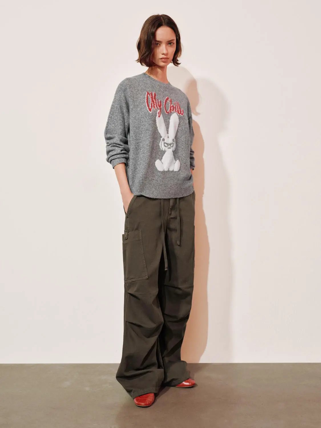 Knit Graphic Print Long Sleeve Crew Neck Sweater