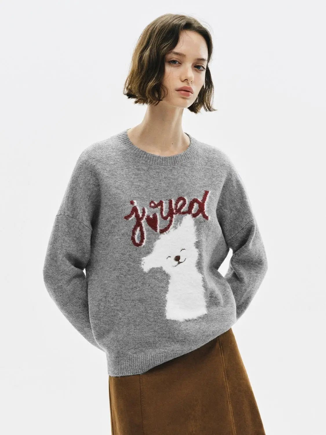 Animal Graphic Oversized Crew Neck Long Sleeve Sweater
