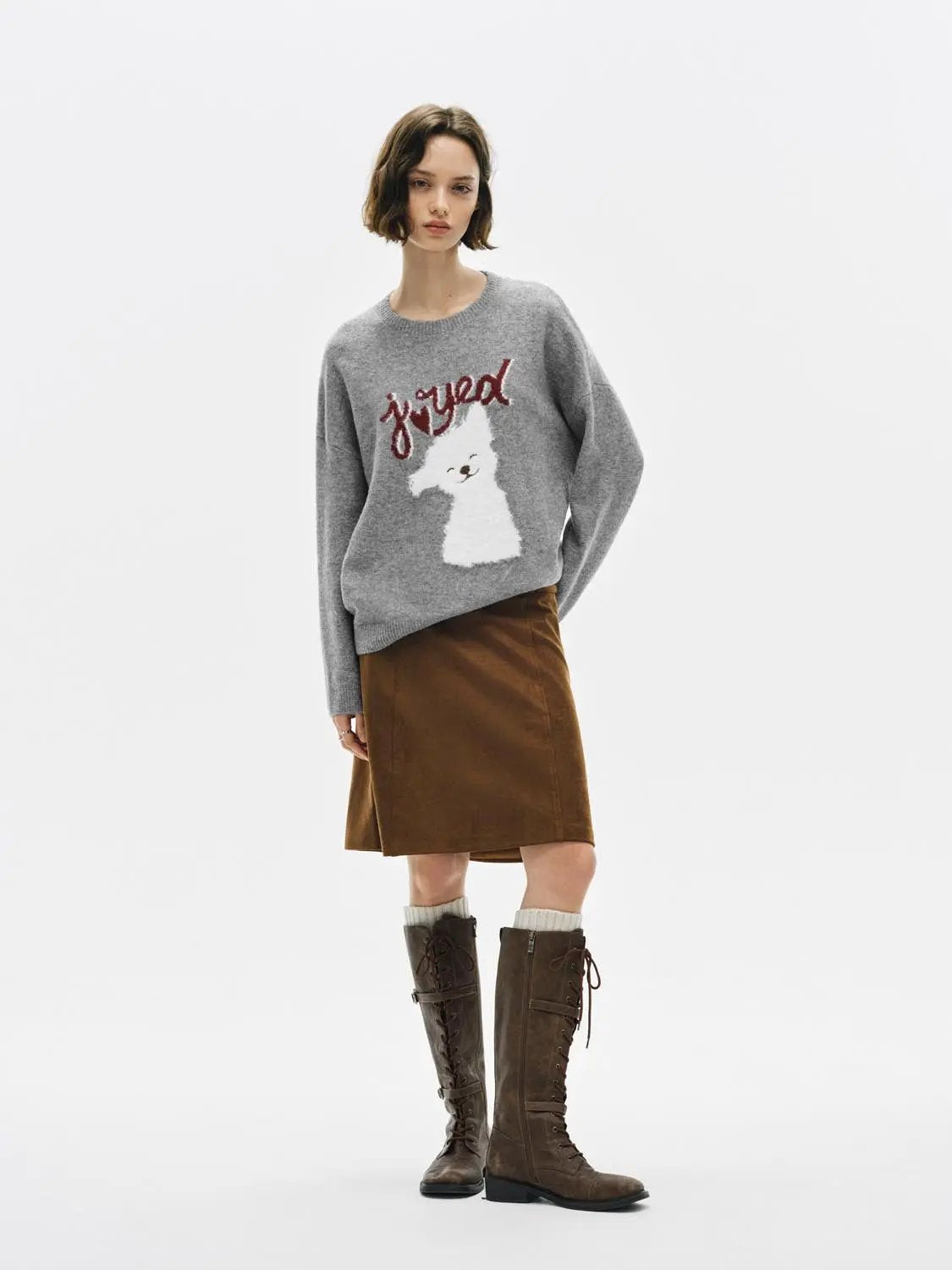 Animal Graphic Oversized Crew Neck Long Sleeve Sweater