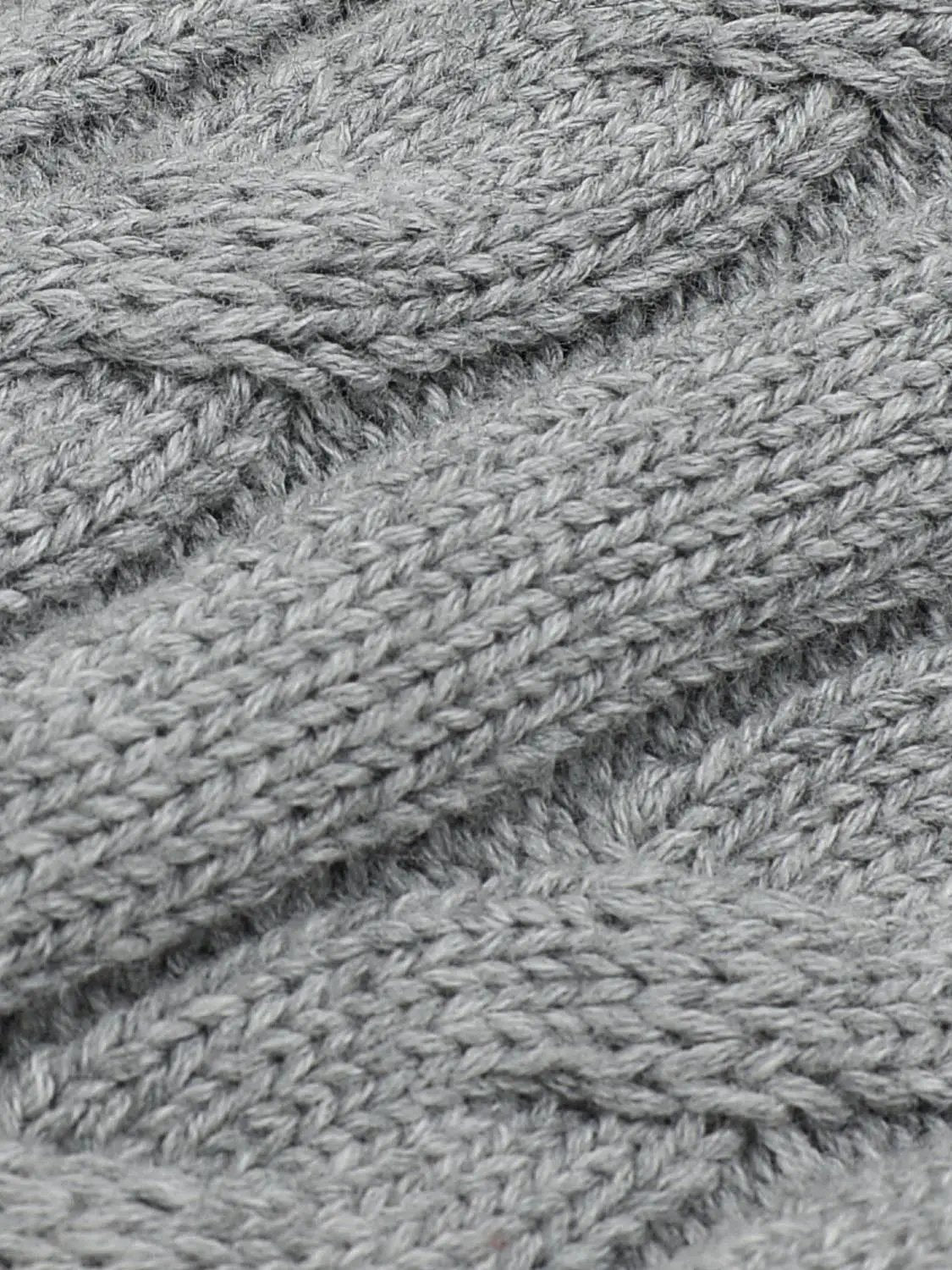 Cable Knit Hooded Long Sleeve Cotton Jacket