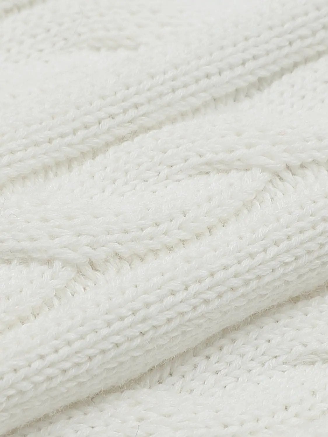 Cable Knit Hooded Long Sleeve Cotton Jacket