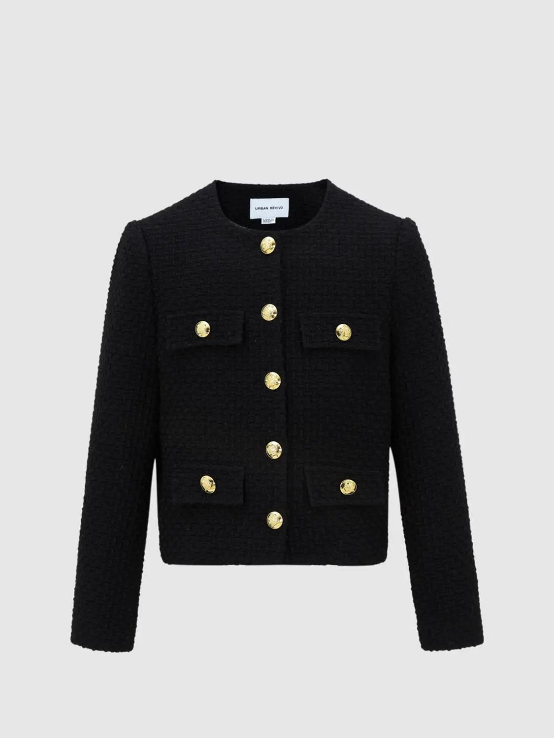 Multi-Pocket Tweed Jacket