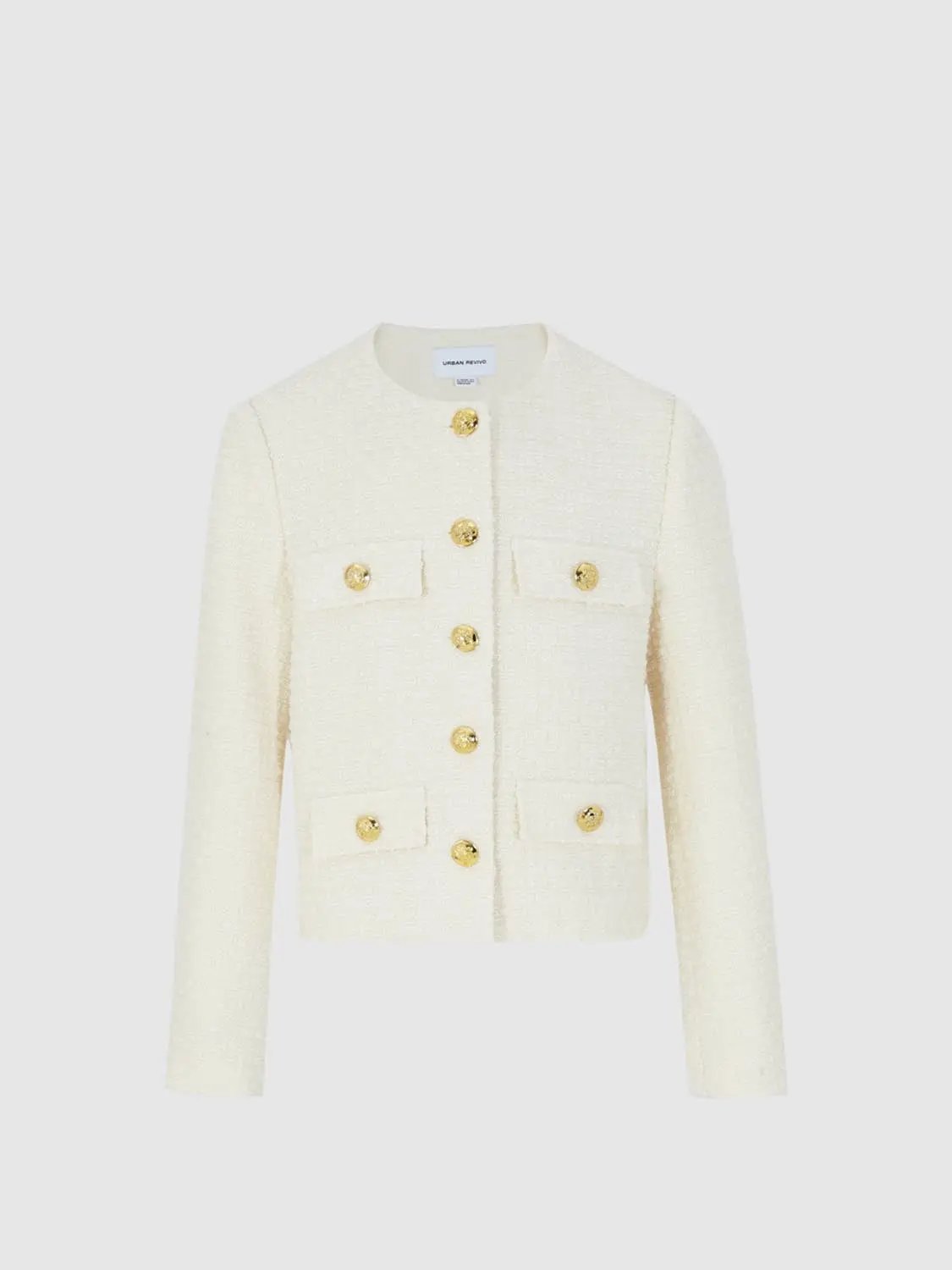 Multi-Pocket Tweed Jacket