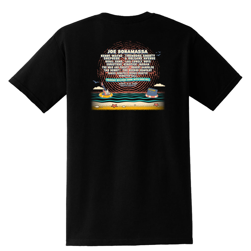 2027 Sound Wave Beach Weekend Pocket T-Shirt (Unisex)